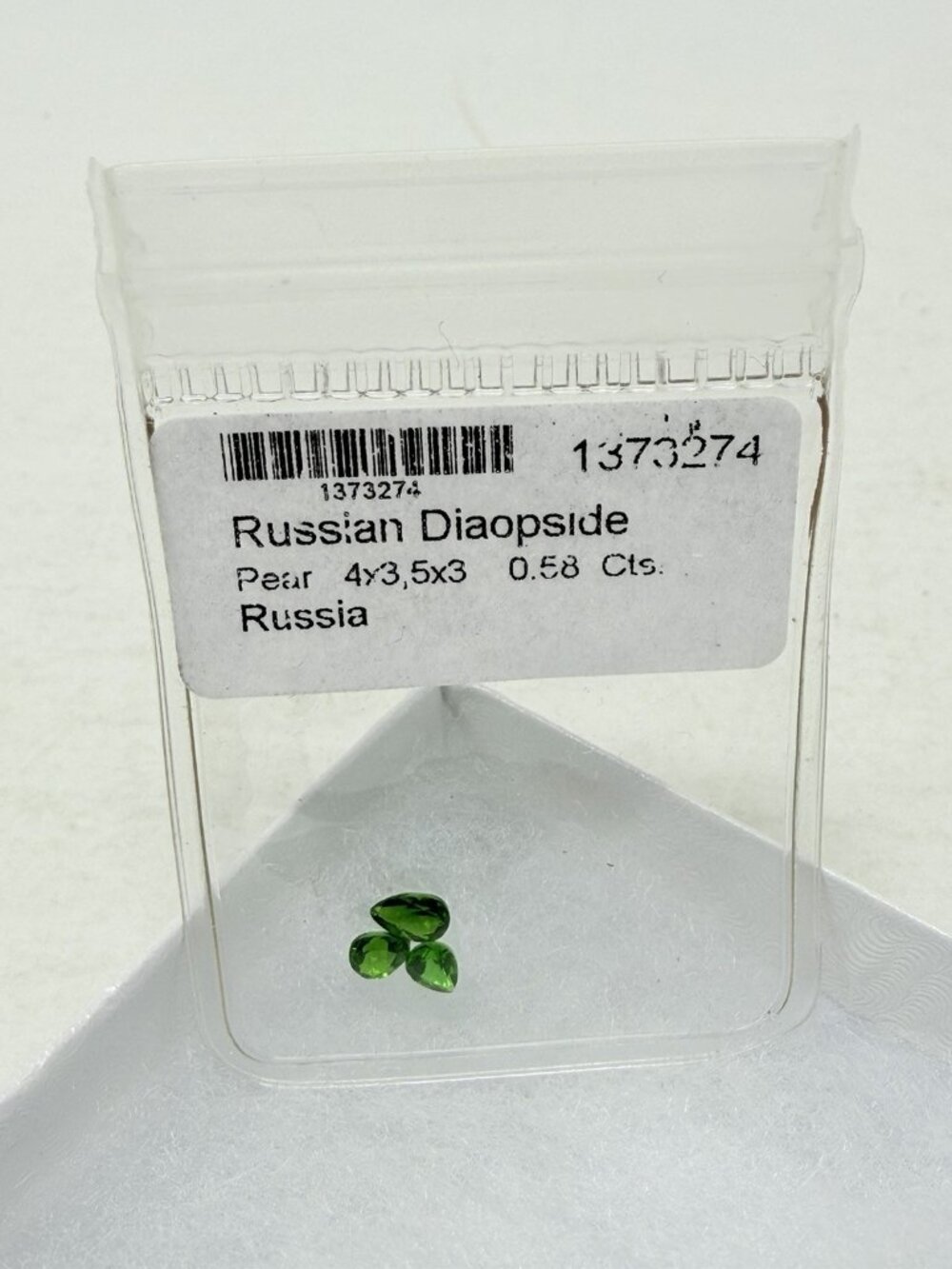 Shop LC Green Russian Diopside Set of‎ 3 Loose Gemstones for Jewelry Making 5546